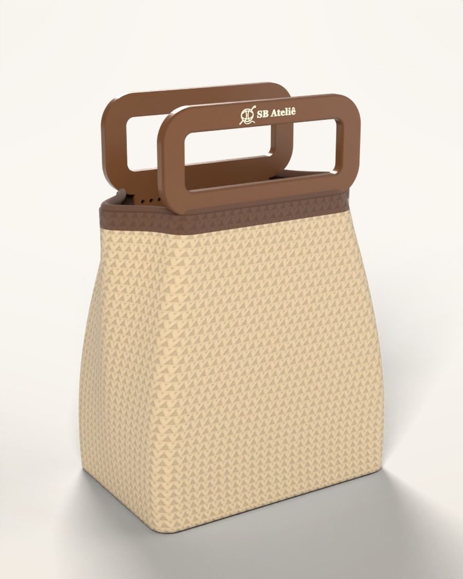 Bolsa de crochê Shopper na cor Bege